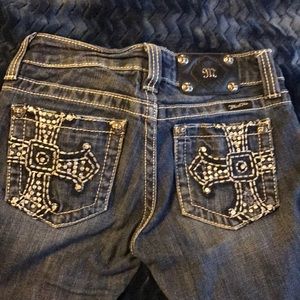 Bootcut Miss Me Jeans with Bling Cross